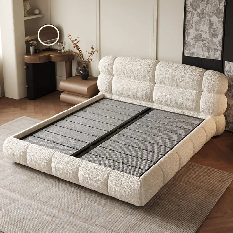 Lit “ORY” Style Européen, Unique et Original en tissu Chenille