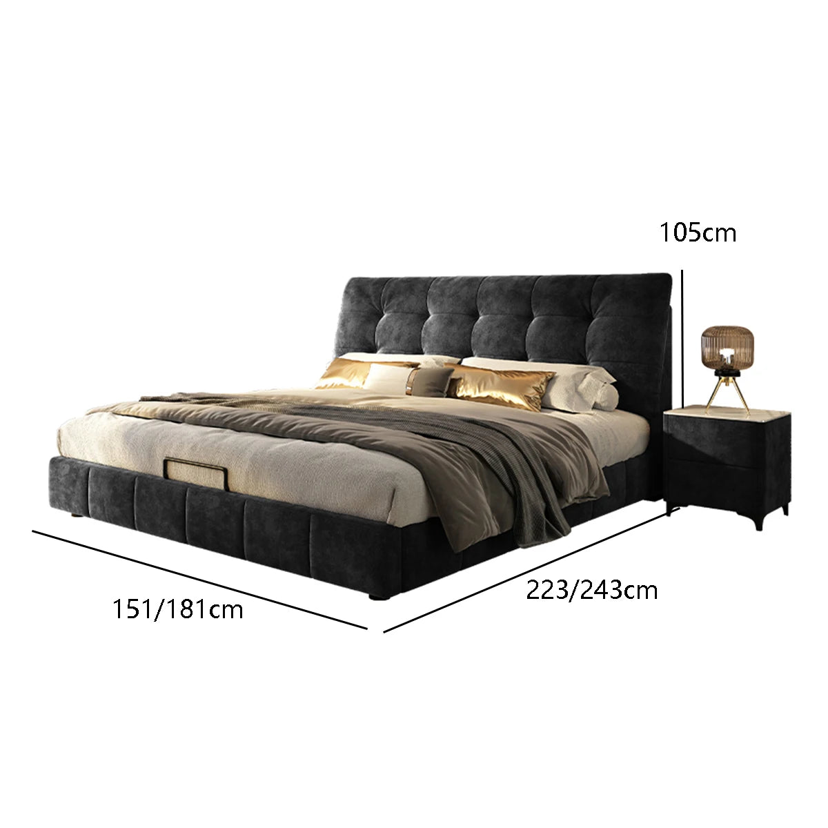 Lit “SIKA” en tissu haute gamme et design volumineux