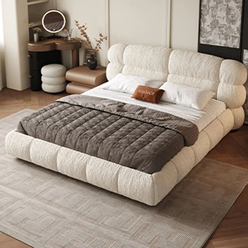 Lit “ORY” Style Européen, Unique et Original en tissu Chenille