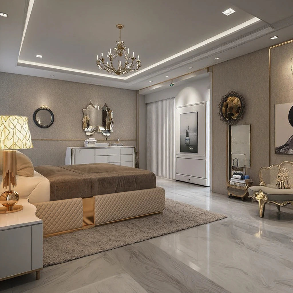 Lit King Size “ ARIA ” en véritable cuir Italien