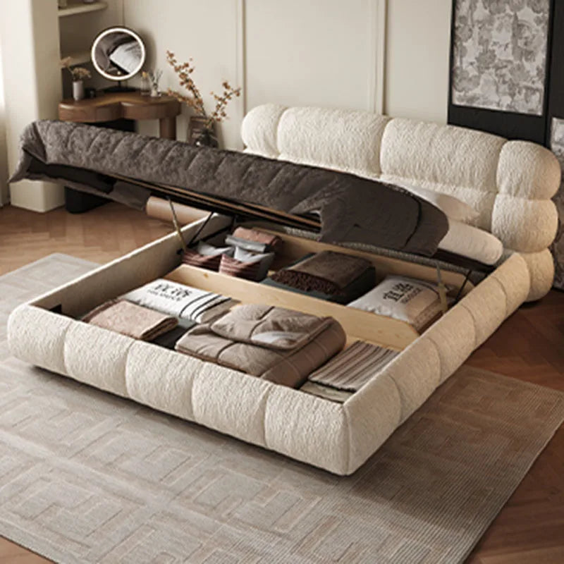 Lit “ORY” Style Européen, Unique et Original en tissu Chenille