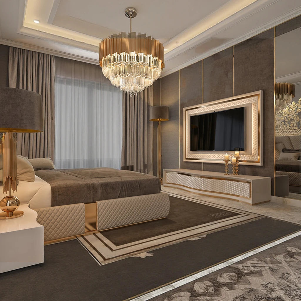 Lit King Size “ ARIA ” en véritable cuir Italien
